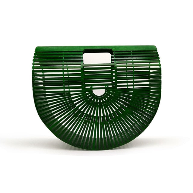 Women's Wooden Bamboo Clutch Handbag Purse