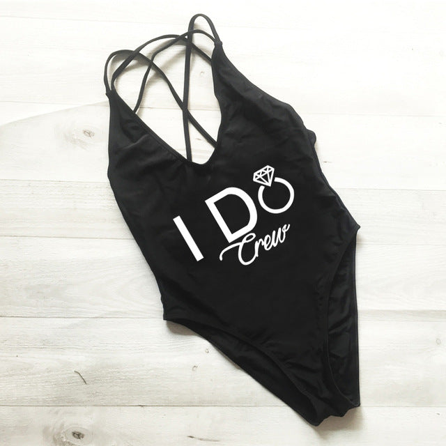 "I DO" Wedding One Piece Swimsuit
