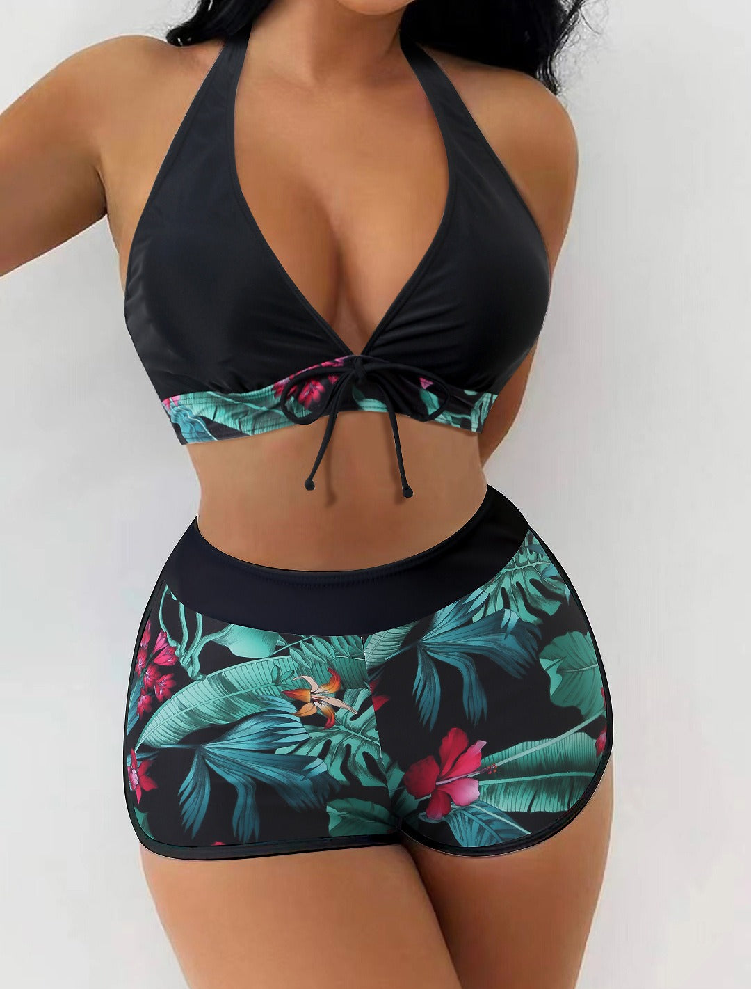 High‑waisted sports surfing swimsuit for women