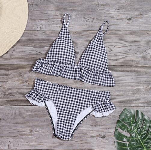 Black and white checkered bikini 