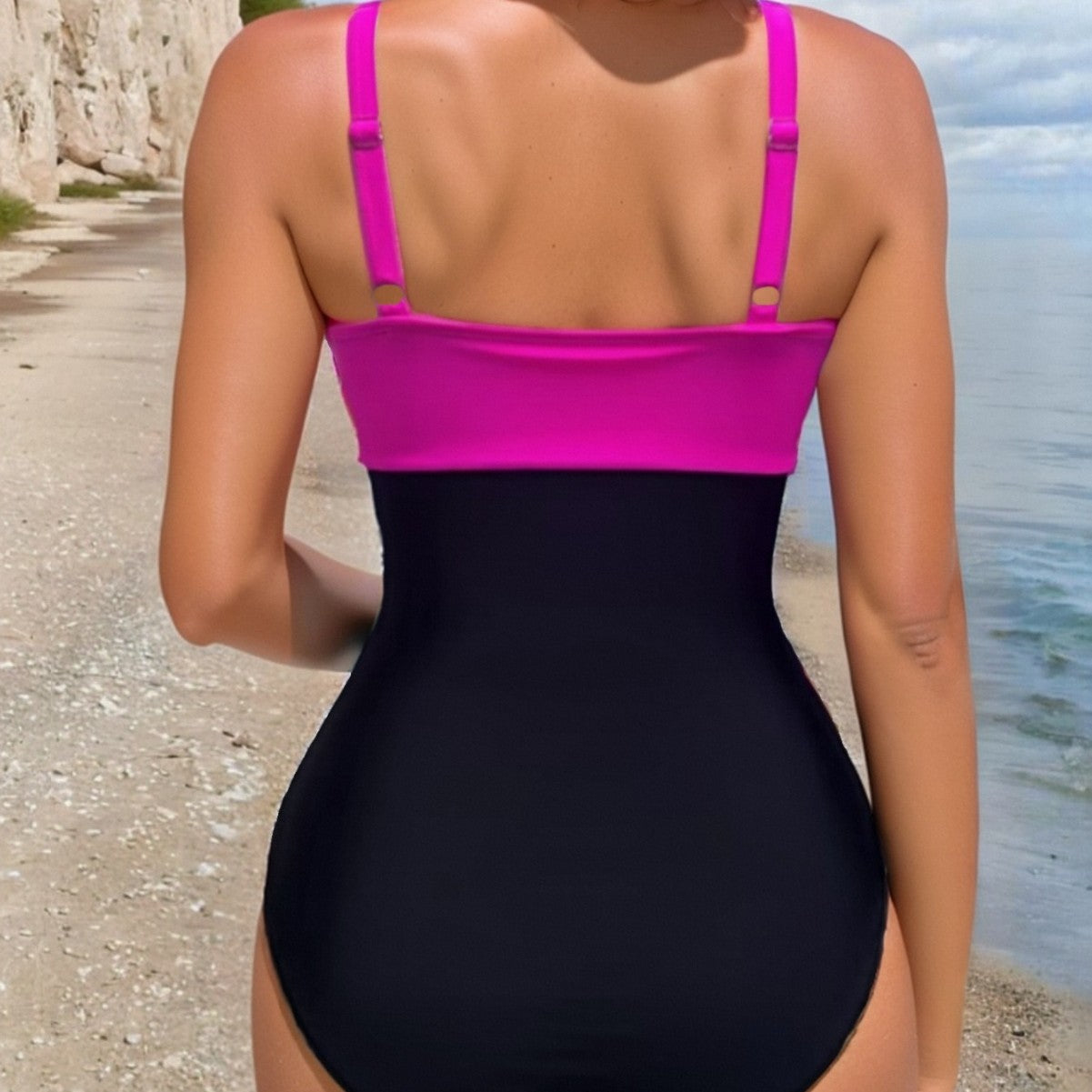 Beautiful pink and black swimsuit 
