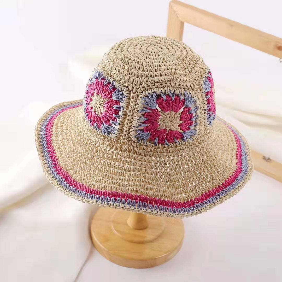Women's Summer Beach Bohemian Crochet Straw Hat