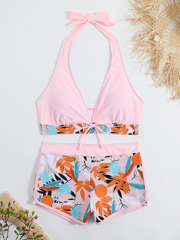 Two‑piece high‑waisted sports bikini set with supportive top and athletic fit.