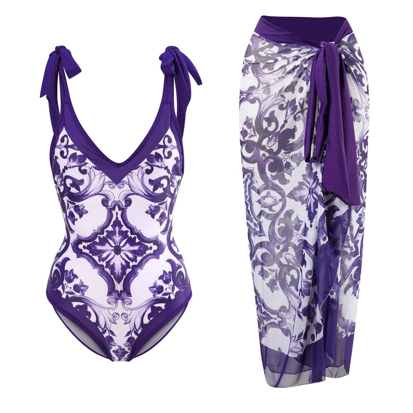 Beautiful one‑piece bikini with adjustable straps and high‑waist bottom.