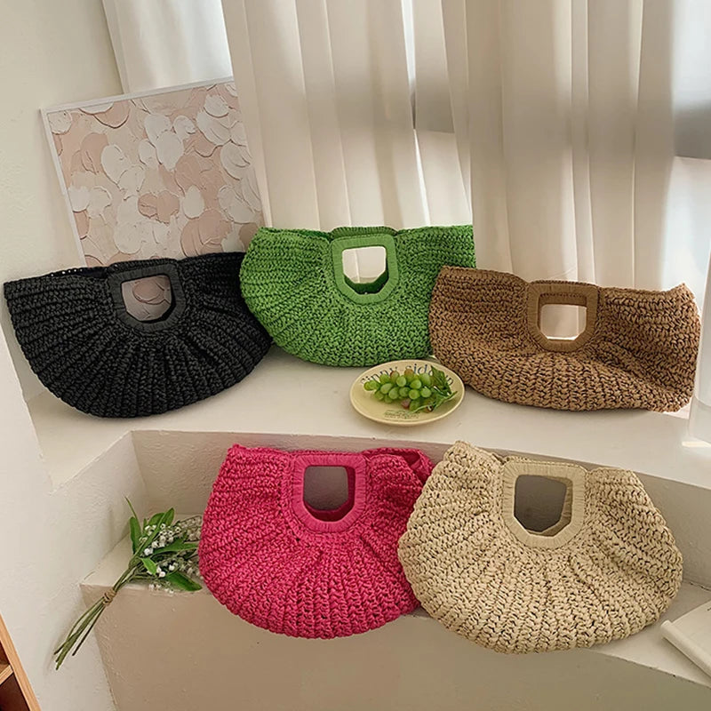 Woven Bag Women Large Capacity Summer Niche Vacation Beach Handbag