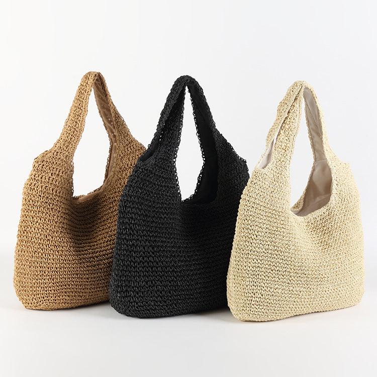 Women's Rattan Woven Shoulder Handbag