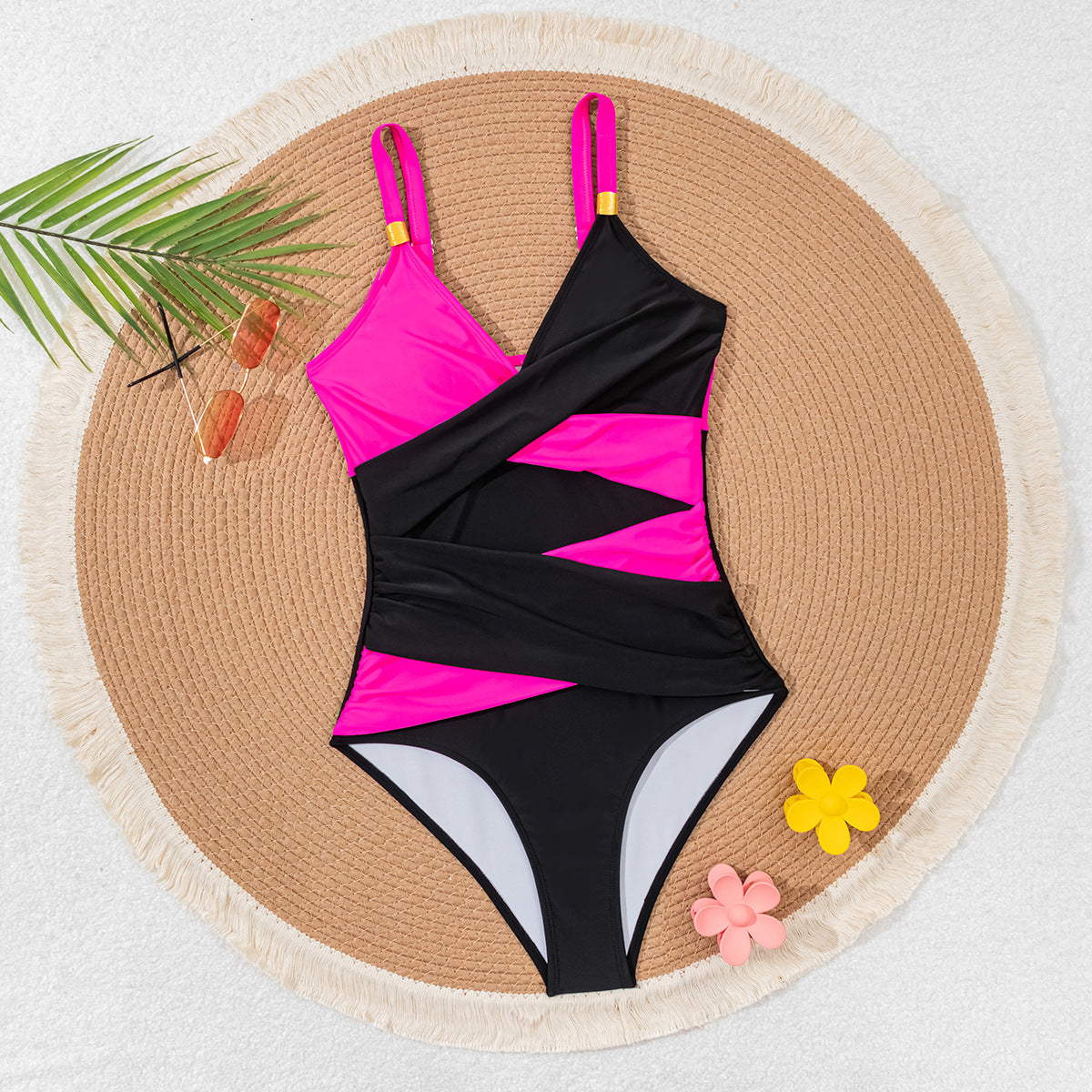 Beautiful pink and black swimsuit 