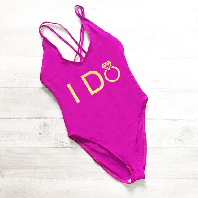 "I DO" Wedding One Piece Swimsuit