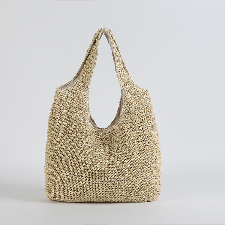 Women's Rattan Woven Shoulder Handbag