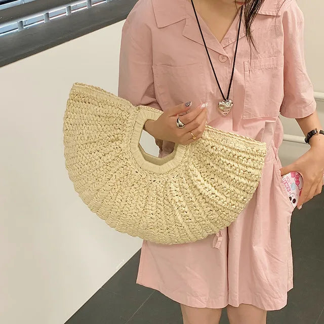 Woven Bag Women Large Capacity Summer Niche Vacation Beach Handbag