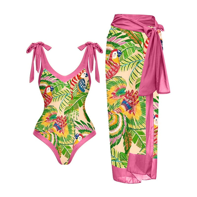 Beautiful one‑piece bikini with adjustable straps and high‑waist bottom.