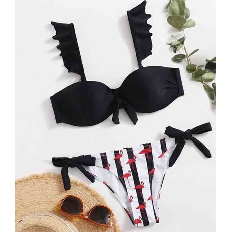 "She-So-Cute" Brazilian Ruffle Bikini Set
