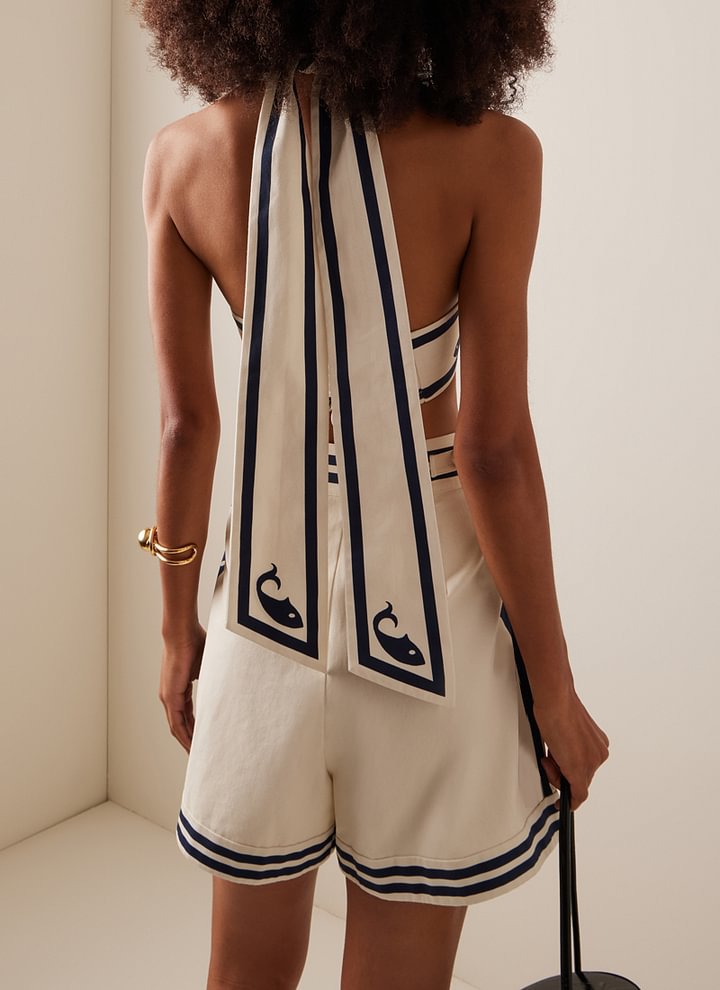 Nautical Swimsuit with Matching Shorts