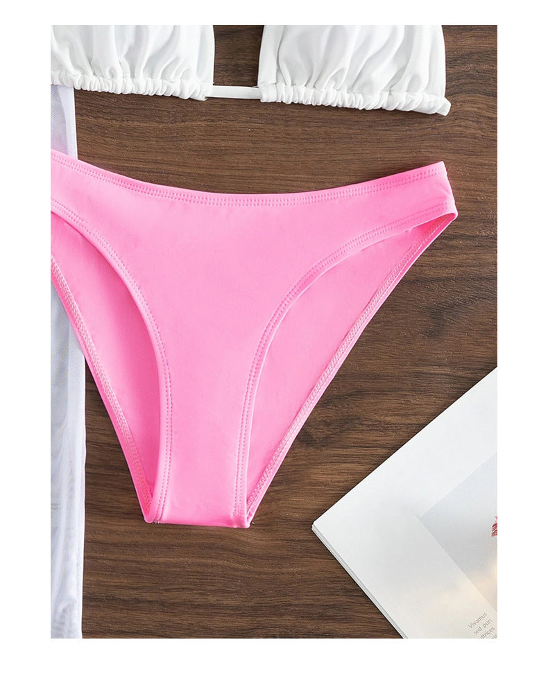 Pink underwear on a wooden surface