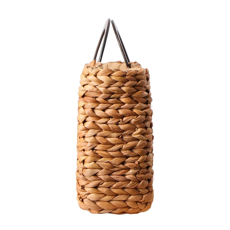 Authentic handmade woven straw handbag sold at PeachyBeanz